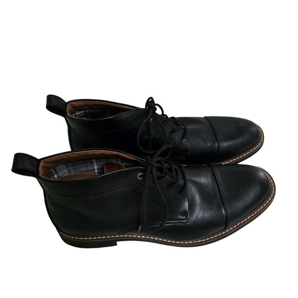 Tommy Hilfiger Gibby Cap Toe Black Leather Chukka Boots Size 11.5/45 - Picture 2 of 10